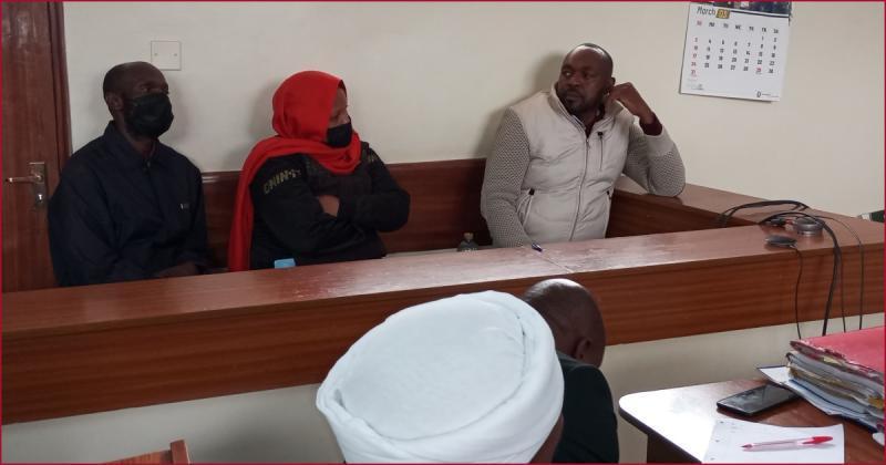 Former Riruta MCA Samuel Ndung'u (far right) with his co-accused at the Kiambu High Court.
